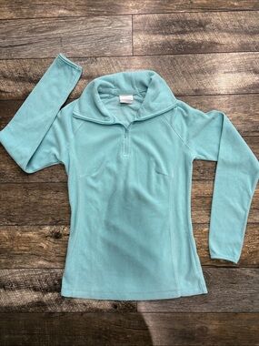 Women's Lightweight Quarter-Zip Pullover  fleece  Sweater - Robin egg blue color